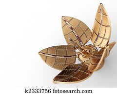 מכני, flower., steampunk, style.