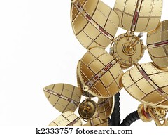 מכני, flowers., steampunk, style.