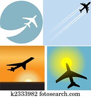 航空会社, 旅行, 乗客飛行機, 空港, アイコン