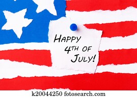amerikaflagge, mit, glücklich, 4. july amerikaflagge, mit, glücklich, 4. july