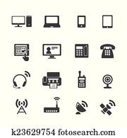 Communication Devices Clipart K16129605 Fotosearch