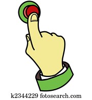 Finger pressing button Finger pressing button