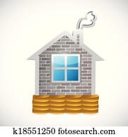 home over coins illustration design home over coins illustration design