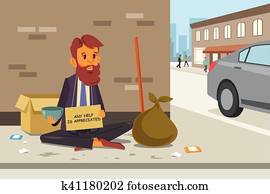 Homeless Panhandler on the Street Homeless Panhandler on the Street