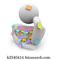 Person Trying to Remember - Sticky Notes Person Trying to Remember - Sticky Notes