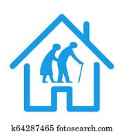 Retirement house icon illustration Retirement house icon illustration