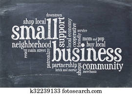 small business concept on balckboard small business concept on balckboard