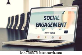 soziales, verlobung, begriff, auf, laptop, screen., 3d.