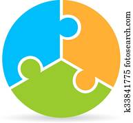 Three part puzzle process diagram Three part puzzle process diagram