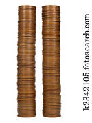 Two coin towers.