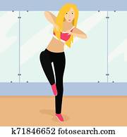 Zumba fitness girl in classroom Zumba fitness girl in classroom