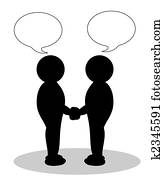 דוגמה, של, שני אנשים, לזעזע ידיים