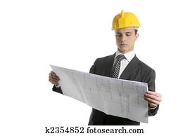 Architect executive business people with plans