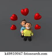 Gay couple - 3D Illustration Gay couple - 3D Illustration
