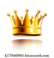 Glossy golden crown vector illustration