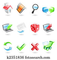 Glossy web icons
