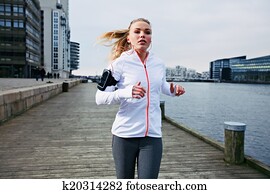 Young woman out for a jog
