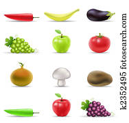 פרי, ו, ירק, איקונים
