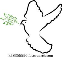 鳩 で オリーブの枝 クリップアート 切り張り イラスト 絵画 集 K Fotosearch