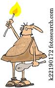 Caveman holding a torch Caveman holding a torch