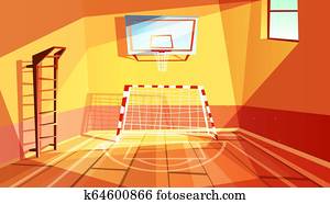 Gymnasium or gym hall illustration Gymnasium or gym hall illustration