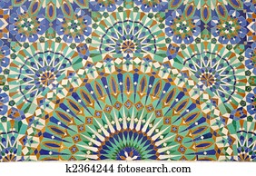 Oriental mosaic decoration in Casablanca, Morocco