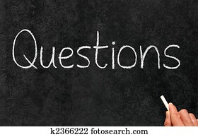 Questions written on a blackboard. Questions written on a blackboard.