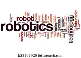 robótica, palavra, nuvem