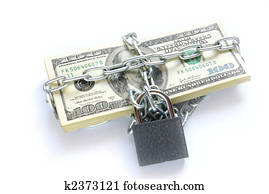 Dollars locked a chain 