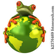 Frog with the world Frog with the world