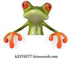 Fun frog with a blank sign Fun frog with a blank sign