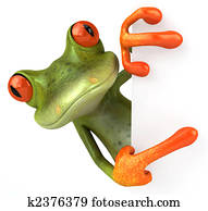 Frog peeking out Stock Image | k2132853 | Fotosearch