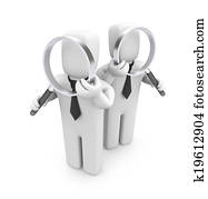Group of businessmen with magnifying glasses. Audit Group of businessmen with magnifying glasses. Audit
