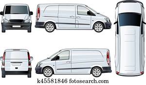 Vector van template isolated on white Vector van template isolated on white