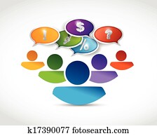 zakenlui, team, silhouettes, met, toespraak