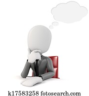 3d man businessman sitting at a desk, on white background 3d man businessman sitting at a desk, on white background