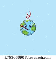 Climate Change Global Warming Globe Cartoon Climate Change Global Warming Globe Cartoon