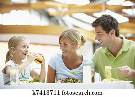 Family Having Lunch Together At The Mall Family Having Lunch Together At The Mall