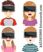 realidade virtual, headset, expressões