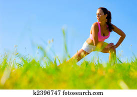 Athletic Woman Exercising 
