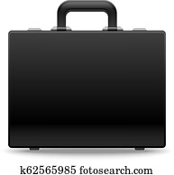 black, zakelijk, aktentas, vector, illustratie