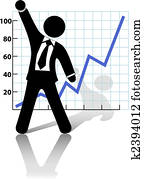Businessman Raises Fist to Celebrate Business Growth Success Businessman Raises Fist to Celebrate Business Growth Success