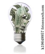 Money in light bulb Money in light bulb