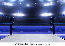 Professional boxing ring, sport concept Professional boxing ring, sport concept