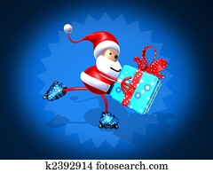 Santa Claus skating Santa Claus skating