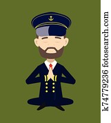 Ship Captain Pilot - Sitting and Praying Ship Captain Pilot - Sitting and Praying