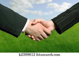 zakelijk, hand schud