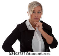 a young businesswoman thinks