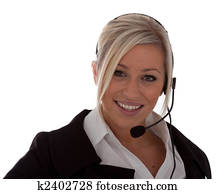 an attractive young call-center operator