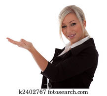 beautiful businesswoman presenting